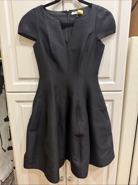 Halston Heritage Black Fit-and-Flare Mini Dress